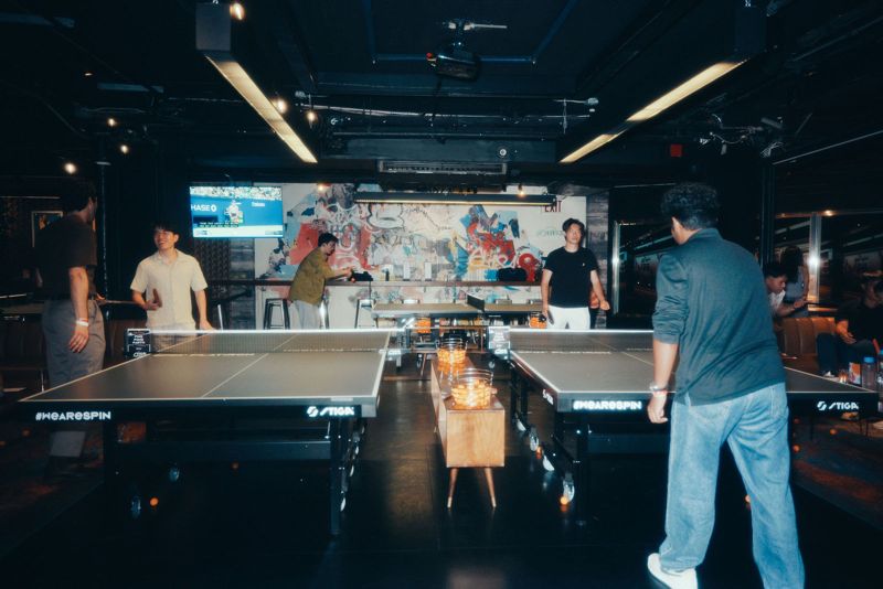Wide view of the tables at Spin